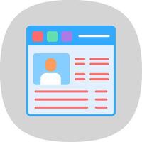 User Profile Flat Curve Icon Design vector