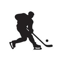 hielo hockey jugador siluetas icono logo ilustración vector
