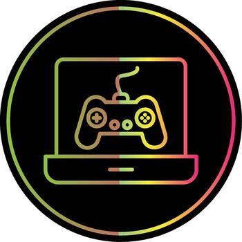 Laptop Line Gradient Due Color Icon Design vector