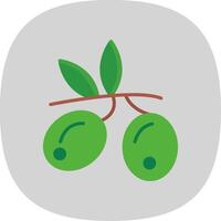 Olives Flat Curve Icon Design vector