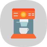 café máquina plano curva icono diseño vector