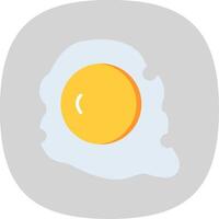 Fried Egg Flat Curve Icon Design vector