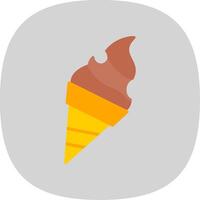 hielo crema plano curva icono diseño vector