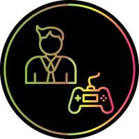 Gamer Line Gradient Due Color Icon Design vector