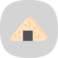 onigiri plano curva icono diseño vector