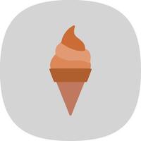 hielo crema plano curva icono diseño vector