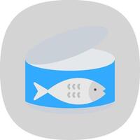 Tuna Flat Curve Icon Design vector