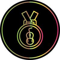 Medal Line Gradient Due Color Icon Design vector