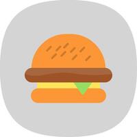 Burger Flat Curve Icon Design vector