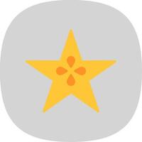 Star Fruit Flat Curve Icon Design vector