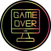 Game Over Line Gradient Due Color Icon Design vector