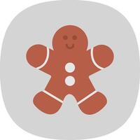Gingerbread Man Flat Curve Icon Design vector
