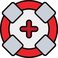 Life Guard Line Filled Icon vector