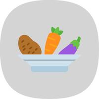 Vegetables Flat Curve Icon Design vector