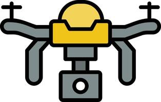 Drone Line Filled Icon vector