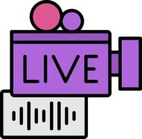 Live Stream Line Filled Icon vector