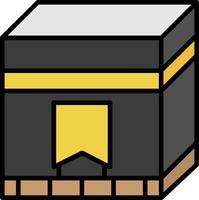 kaaba línea lleno icono vector