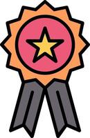 Badge Line Filled Icon vector