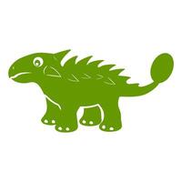 Green Ankylosaurus Cartoon Illustration with Smiling Face and Friendly Demeanor vector