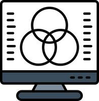 Desktop Computer Line Filled Icon vector