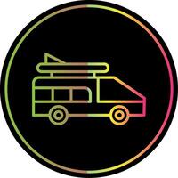 Camper Van Line Gradient Due Color Icon Design vector