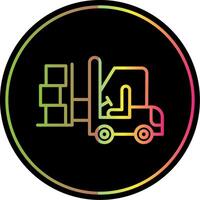 Forklift Line Gradient Due Color Icon Design vector