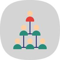 Hierarchical Structure Flat Curve Icon Design vector