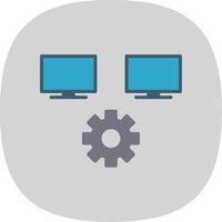 Multitask Flat Curve Icon Design vector