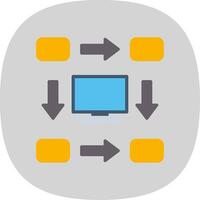 Workflow Flat Curve Icon Design vector