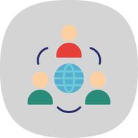 Network Flat Curve Icon Design vector