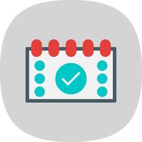 Tasks Flat Curve Icon Design vector