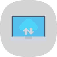 Cloud Computing Flat Curve Icon Design vector