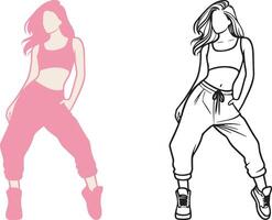 Street Dance Girl Illustration. vector