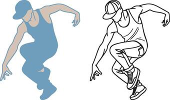 Street Dance Boy Illustration. vector