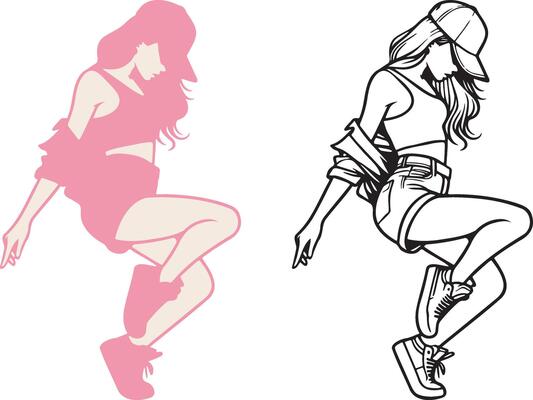 Street Dance Girl Illustration.