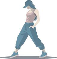 Street Dance Girl Illustration. vector