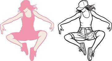 Street Dance Girl Illustration. vector