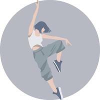 Street Dance Girl Illustration. vector