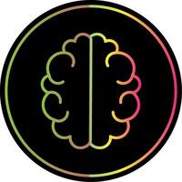 cerebro línea degradado debido color icono diseño vector