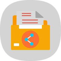 Sharing File Flat Curve Icon Design vector