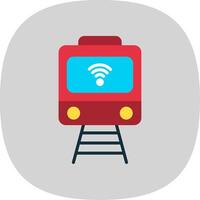 Train Flat Curve Icon Design vector