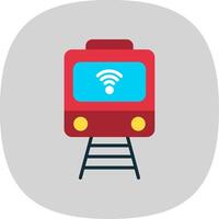 Train Flat Curve Icon Design vector