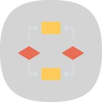 Algorithm Flat Curve Icon Design vector