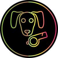 Dog Line Gradient Due Color Icon Design vector