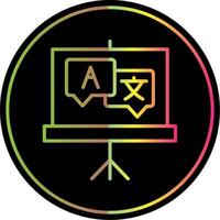 Language Line Gradient Due Color Icon Design vector