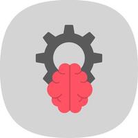 Brain Flat Curve Icon Design vector