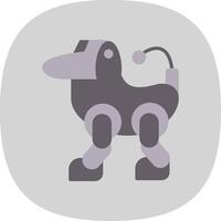 Robot Flat Curve Icon Design vector