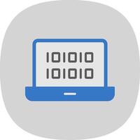 Binary Code Flat Curve Icon Design vector