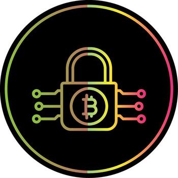Bitcoin Encryption Line Gradient Due Color Icon Design vector