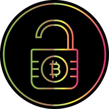 inseguro bitcoin línea degradado debido color icono diseño vector